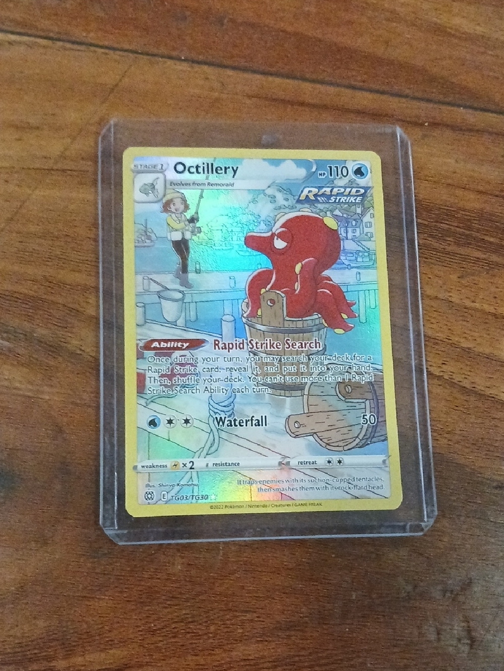 Pokemon Octillery Full Art Trading Card - Red Octopus Artwork (Yellow Border)